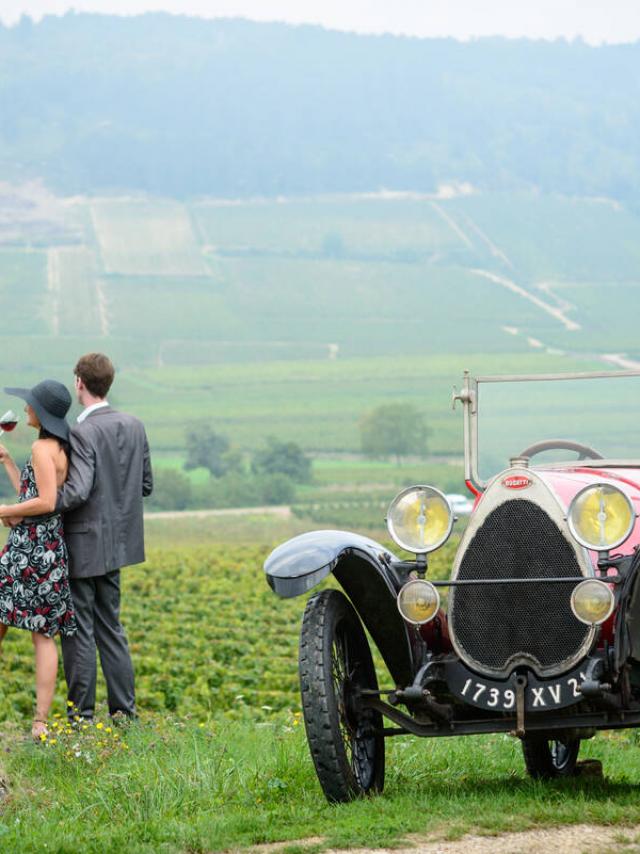 Contemplación de Bugatti en los viñedos
