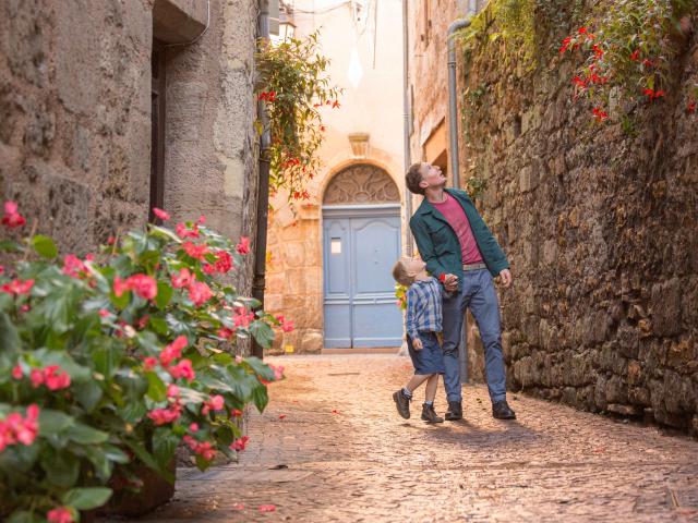 Ruelles pavées dans le centre historique de Figeac, classé parmi Les Plus Beaux Détours de France