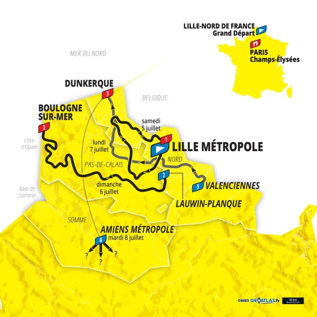 Tour De France 2025 routekaart