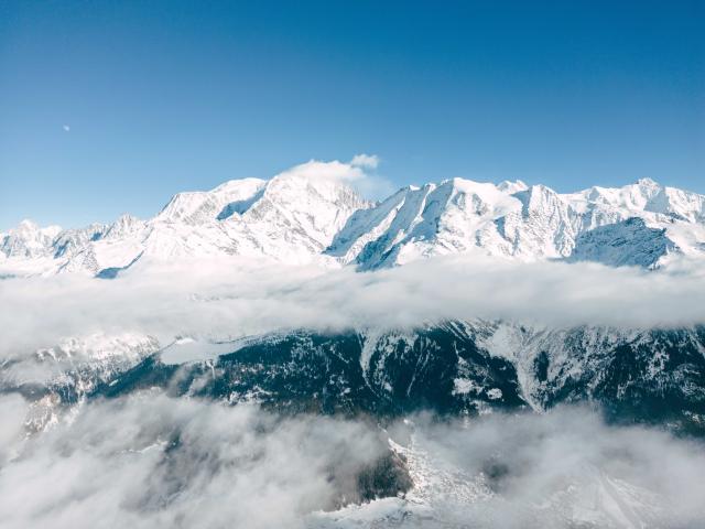 The Mont-Blanc massif in winter