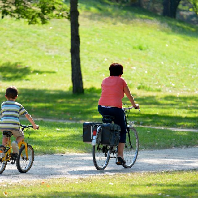 Vélo au parc paysager
